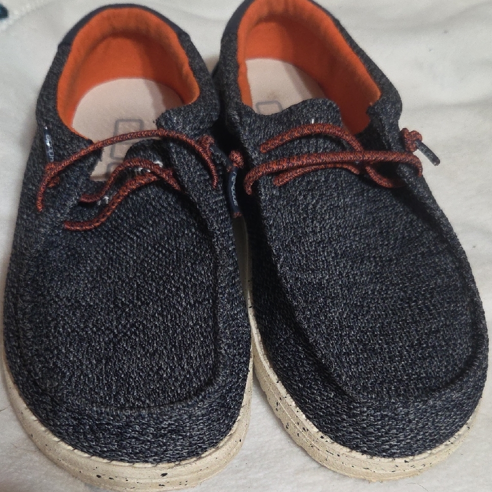 Hey Dude Kids Shoes in Black and Orange